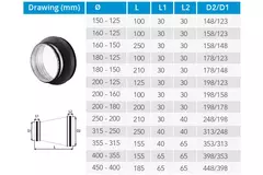 Riduttore Thermoduct 13 mm 150-125 mm isolato