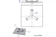 Valvola di design a soffitto o a muro Vasco deluxe quadrata dritta (incl. smiley)