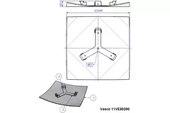 Valvola di design a soffitto o a muro Vasco deluxe quadrata curva (incl. smiley)