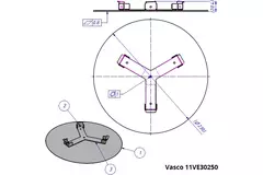 Valvola di design a soffitto o a muro Vasco deluxe tonda (incl. smiley)