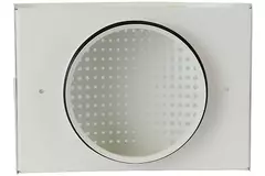 Valvola di alimentazione di ventilazione Ø 100 mm con copertura perforata per montaggio a parete BIANCA - DTQA100