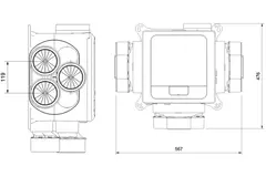 Vent-Axia Multihome BPD base 300 m³/h + sensore di umidità - spina perilex