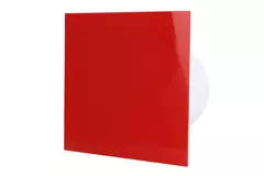 Air Roxy aspiratore per il bagno con diametro di collegamento 100 mm con interruttore a corda e spina - pannello frontale di plastica rossa