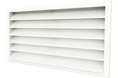 Griglia da muro esterna 400x300 in alluminio con alette fisse - colore misto RAL 9010
