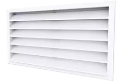 Griglia da muro esterna 800x400 in alluminio con alette fisse - colore misto RAL 9016