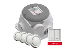 Zehnder ComfoFan Silent Limited Pacchetto 300 m³/h + comando RFT + 4 valvole - spina con messa a terra