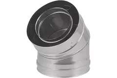 Curva concentrica diametro 80 - 125 mm 45° I316L/I304 (D 0,5/0,6) (incl.  gomme di tenuta tubo interno)