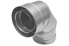 Curva concentrica diametro 80 - 125 mm 90° I316L/I304 (D 0,5/0,6) (incl.  gomme di tenuta tubo interno)