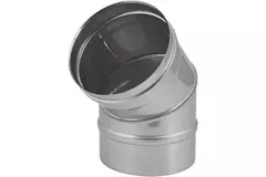 Tubo stufa PS Ø 130 mm in acciaio inox curva 45°