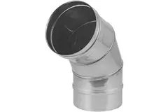 Tubo stufa PS Ø 100 mm in acciaio inox curva 60°
