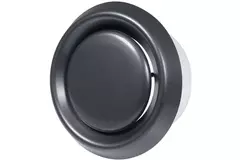 Valvola di ventilazione in plastica color nero antracite con boccola di montaggio - Ø 100 mm - VD100A
