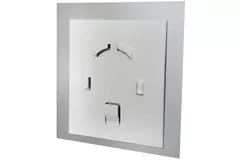 Griglia 15x15 cm con frontale di vetro colorato argentato satinato