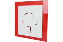 Air Roxy aspiratore per il bagno con diametro di collegamento 125 mm con interruttore a corda e spina - pannello frontale di plastica rossa
