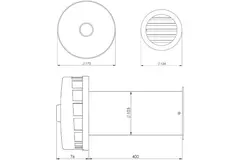 Condotto a muro isolato per una ventilazione naturale Ø100 mm SPK2-100