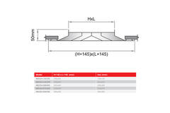 Diffusore a lamelle da soffitto con distribuzione dell’aria a 4 vie - MDCD4-150/295