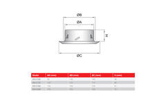 Valvola di ventilazione in acciaio inox 160 mm con ingresso e uscita fissi e molle di frizione - DVI-C160