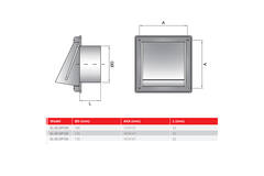 Griglia frontale in acciaio inox da 100 mm con serranda di non ritorno in entrata alta - EL-SS-BD100 SS