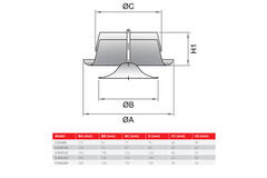 Valvola di scarico di ventilazione 160 mm in metallo - E-DVS160 RAL9010