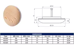 Valvole di ventilazione in legno tonde Ø 100 mm (KD100)