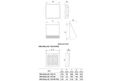 WTW decentralizzato HRU a parete Ø150 con telecomando - 60 m³/h - HRU-WALL-RC-150-60-PEG