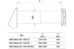 WTW decentralizzato HRU a parete Ø150 con telecomando - 60 m³/h - HRU-WALL-RC-150-60-PEG