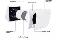 WTW decentralizzato HRU a parete Ø150 con telecomando - 60 m³/h - HRU-WALL-RC-150-60-PEG