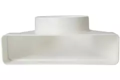 Curva rettangolare verticale in plastica 90° Ø 100 mm - 220X55 mm KLD25-100