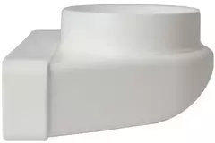 Curva rettangolare verticale in plastica 90° Ø 100 mm - 220X55 mm KLD25-100