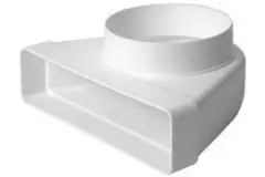 Curva rettangolare verticale a 90° in plastica Ø150mm - 220x90mm KLD29-150
