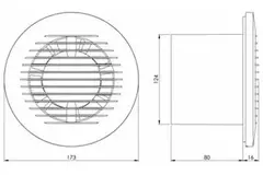 Aspiratore per il bagno rotondo Ø 125 mm bianco con timer e sensore umidità - EA125HT