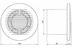 Aspiratore per il bagno rotondo Ø 150 mm bianco -basis EA150