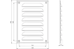 Griglia a fessura rettangolare in metallo 140x190 bianca - MR1419