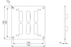 Griglia metallica regolabile 150x150 mm nera - MR1515RM - RAL9005