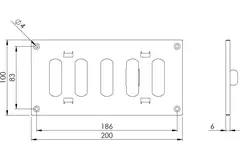 Griglia metallica regolabile 200x150 mm bianca - MR2010R - RAL9016