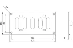 Griglia metallica regolabile 200x100 mm bianca - MR2010RM - RAL9005
