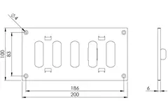 Griglia metallica regolabile 200x100 mm zincata - MR2010RZn
