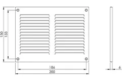 Griglia metallica 200x150 mm bianca - MR2015