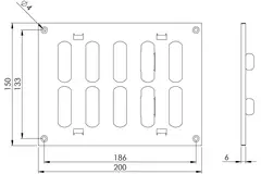 Griglia metallica regolabile 200x150 mm bianca - MR2015R - RAL9016