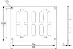 Griglia metallica regolabile 200x150 mm bianca - MR2015RM - RAL9005