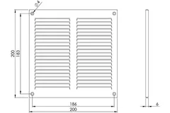 Griglia metallica 200x200 mm nera - MR2020M - RAL9005