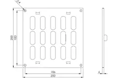 Griglia metallica regolabile 200x200 mm bianca - MR2020R - RAL9016