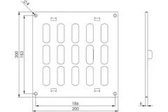 Griglia metallica regolabile 200x200 mm nera - MR2020RM - RAL9005