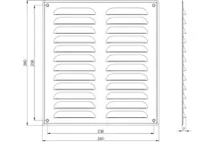 Griglia di aerazione quadrata in metallo 260x280 mm nera - MR2628M - RAL9005