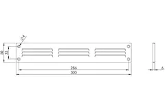 Griglia metallica 300x50 mm marrone - MR305B