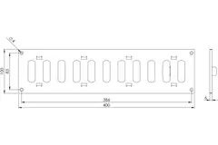Griglia regolabile a fessura rettangolare in metallo 400x100 bianca - MR4010R - RAL9016