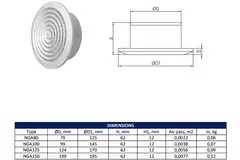 Griglia di aerazione tonda grata Ø100 mm antracite - NGA100A