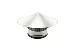 Cappello antipioggia con rete Ø 100 mm - Zincato