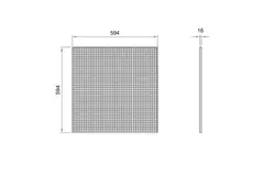 Pannello forato 600 x 600 mm per l'inserimento in controsoffitti - RAL9005 30% lucido