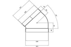 Wavin Ventiza Curva 45 gradi PVC ovale 235x80 mm orizzontale M/M