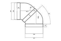 Wavin Ventiza Curva 90 gradi PVC ovale 235x80 mm orizzontale M/M